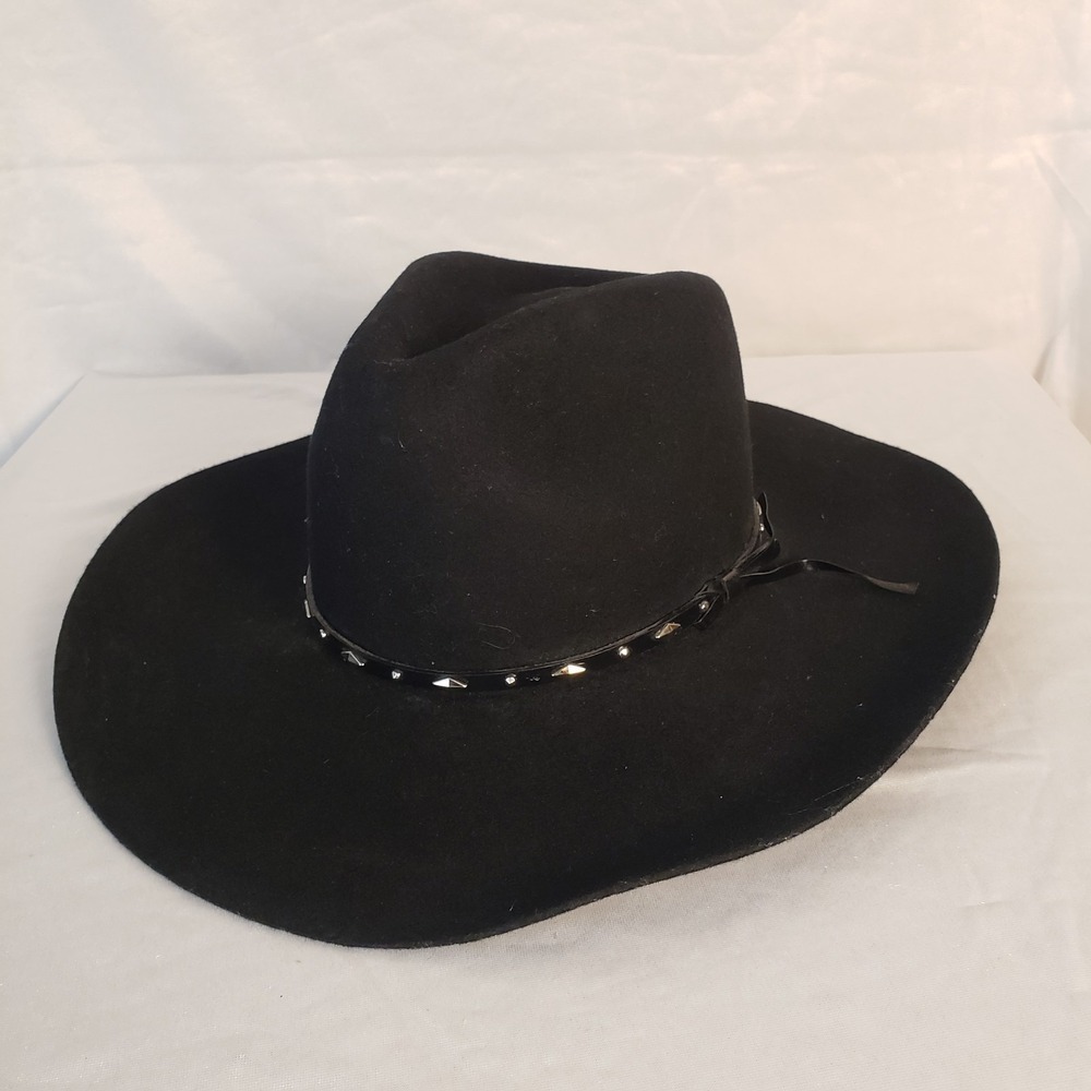 MHT Master Hatters Of Texas Western Cowboy Hat Black 3X Beaver Blend Size 6 7/8 - Picture 3 of 10